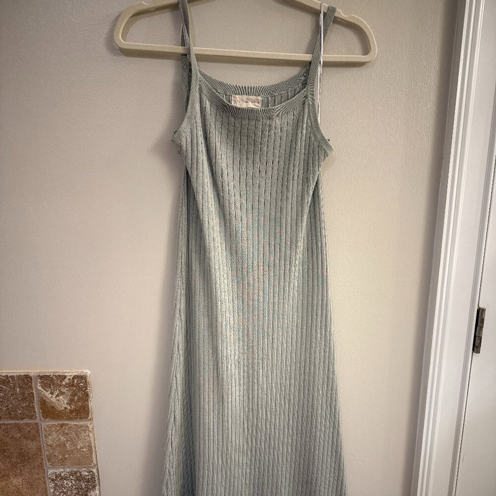 By Together off the grid light sage green ribbed knit tank maxi dress size M